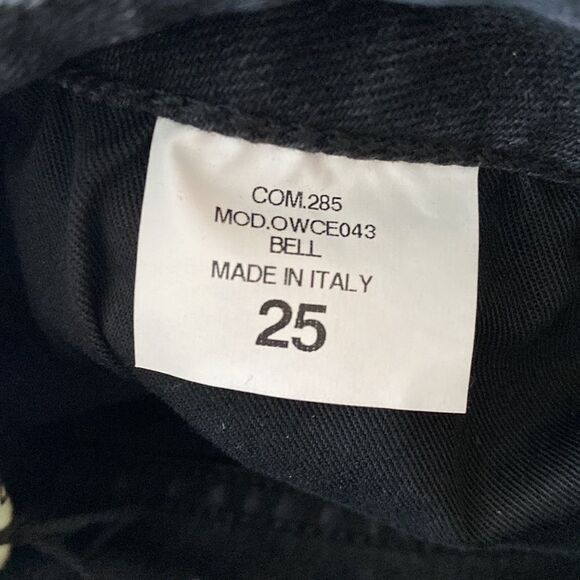 OFF-WHITE Diag Cherry flared jeans Vietag black Multi- Made in Italy 25” - Picture 11 of 11